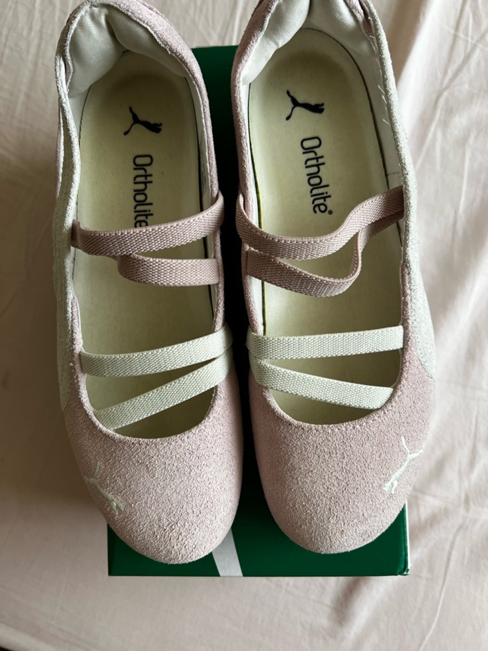 Puma Light Pink Suede Mary Jane Flats speedcats